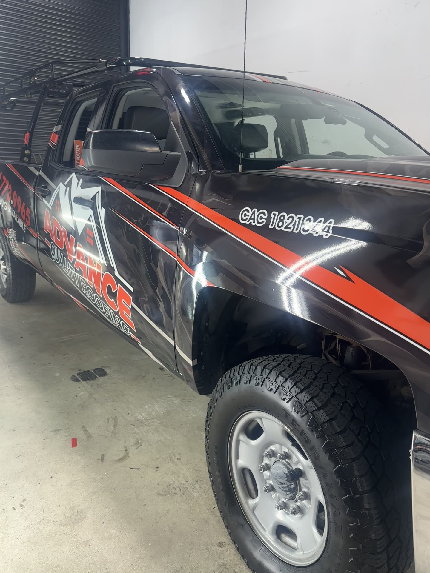 Advance Quality Roofing truck wrap
